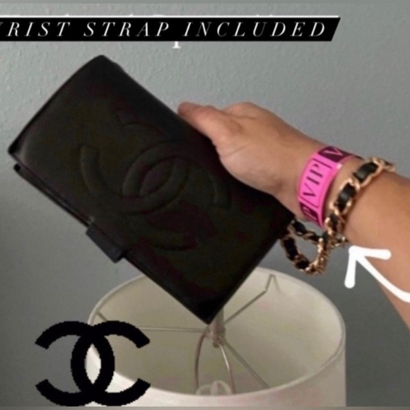 🖤⚜️Chanel Wallet Chain Wristlet Option Caviar Leather Black Gold Crossbody - Picture 9 of 11